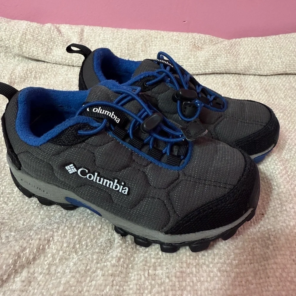 Columbia Vibrant Blue Fleece children's shoe size 10 grey blue